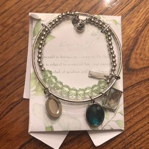 Silver and Emerald Bracelet Set